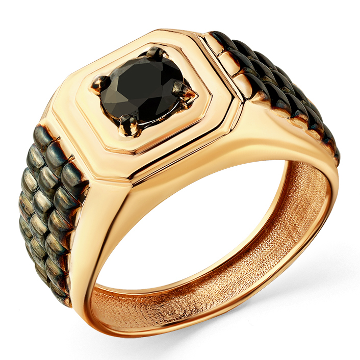 Кольцо, золото, фианит, 001-0496-0005-012